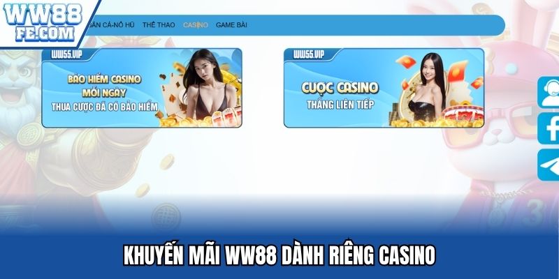 Khuyến mãi WW88 dành riêng Casino
